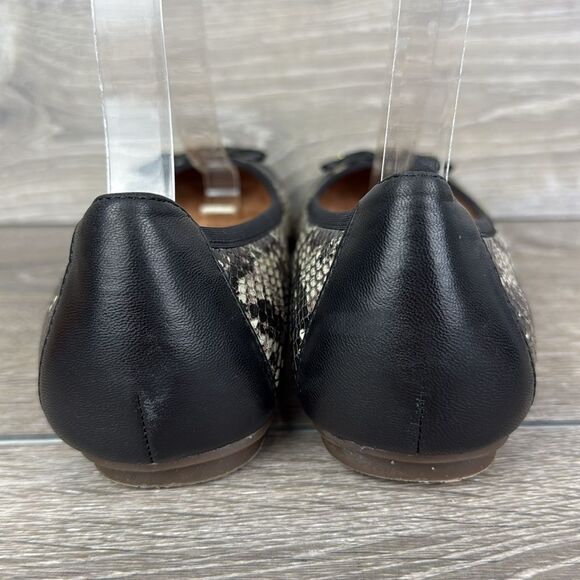 Vionic Minna Boa Women’s Sz 7.5 Black Tan Python Print Slip On Ballet Flats - Picture 4 of 11